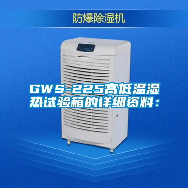 GWS-225高低温湿热试验箱的详细资料：